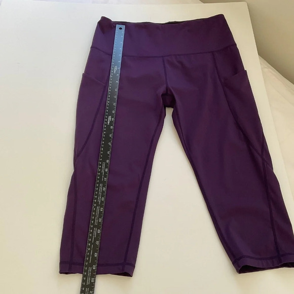 Ododos Leggings 2XL Purple Cropped High Rise Pockets Jogging Yoga Gym Running - Picture 11 of 11